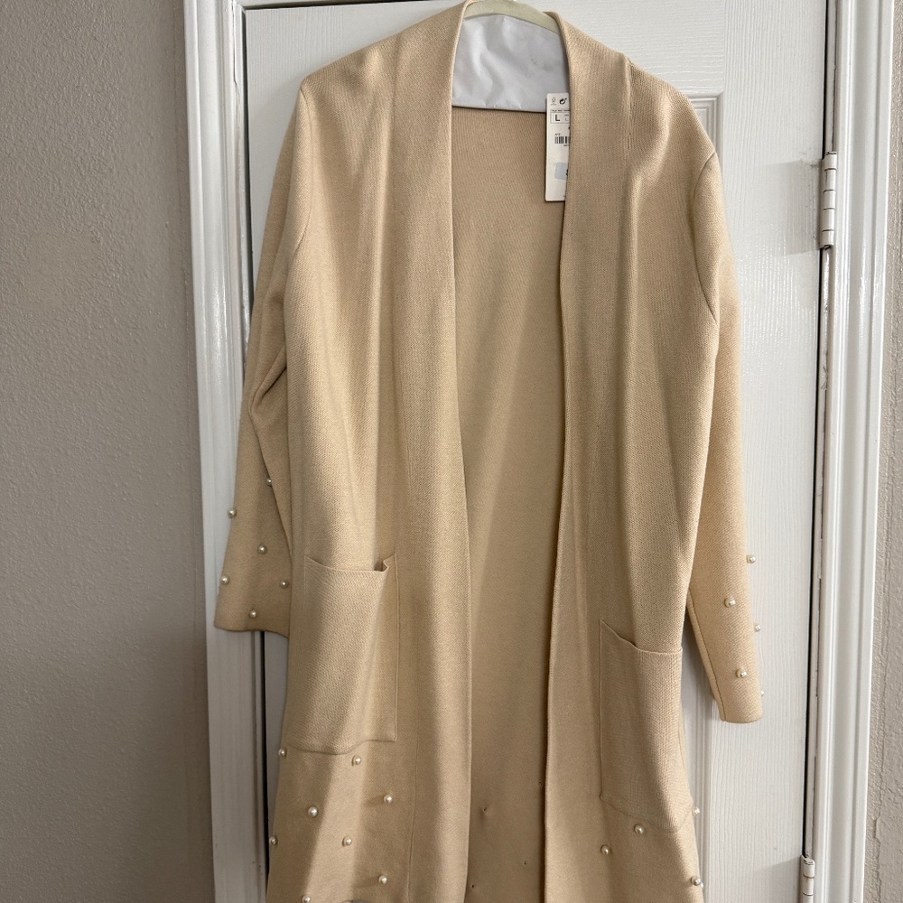 Zara NWT pearl cardigan